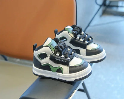 Children Tennis Shoes Spring Autumn Patchwork Leather Sports Shoes for Boy Girl Causal Versatile Kids Fashion Running Sneakers
