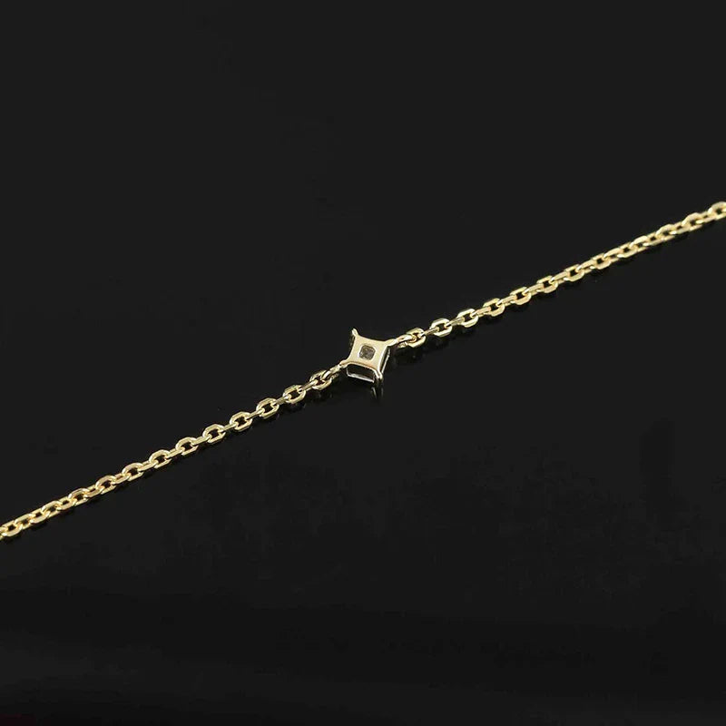 Trendy A Moissanite Bracelets for Women Letter Charm Adjustable Chain 100% 925 Sterling Silver Wedding Fine Jewelry Gifts