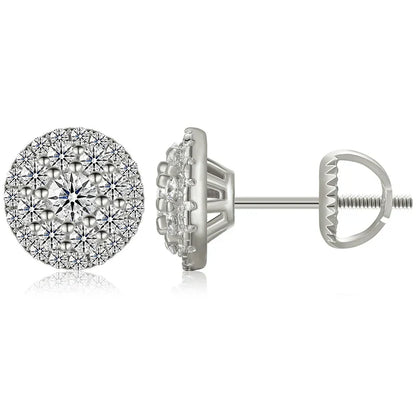 D Color Moissanite Stud Earrings For Women Top Quality 100% 925 Sterling Silver Sparkling Wedding Jewelry Shining Ear Accessory