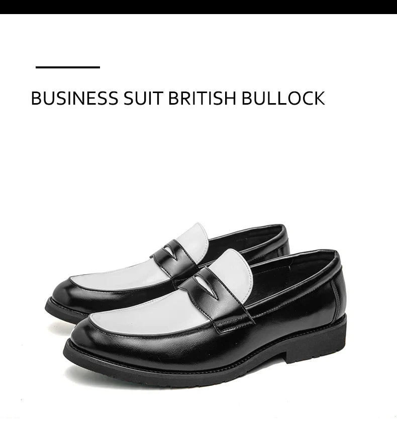 Classic Formal Leather Shoes Men Retro Casual Business Shoes Men Slip On Social Men's Dress Shoes Leather Loafers Male