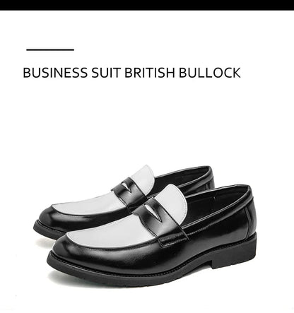 Classic Formal Leather Shoes Men Retro Casual Business Shoes Men Slip On Social Men's Dress Shoes Leather Loafers Male