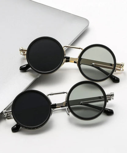Metal Round Punk ND9-level Adjustable Dimming Sunglasses Women Polarized UV400 Fashion Men Outdoor Sun Glasses