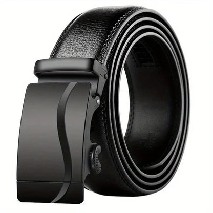 Fashion Automatic Buckle Belt for Men Famous Brand Business Belt Men PU Leather Waist Straps Black Male Jeans Belts for Men
