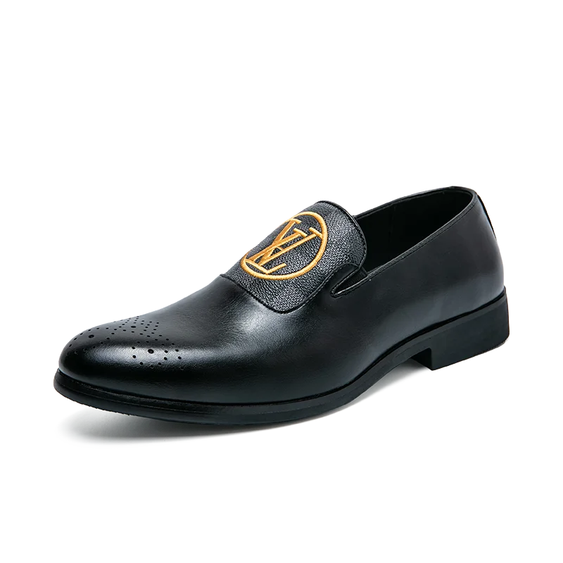 Men's Leather Casual Slip-On Shoes Business Dress All-Match Wedding Shock-Absorbing Wear-Resistant Footwear Size 38-48