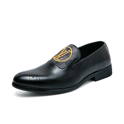 Men's Leather Casual Slip-On Shoes Business Dress All-Match Wedding Shock-Absorbing Wear-Resistant Footwear Size 38-48