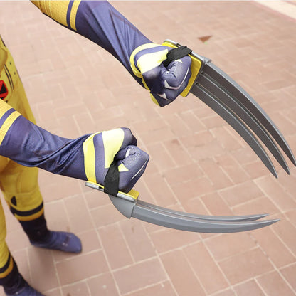 Deadpool vs Wolverine Boys Superhero Cosplay Spandex Suits with Accessories Swords Claws Children Birthday Gift Toy Role Play
