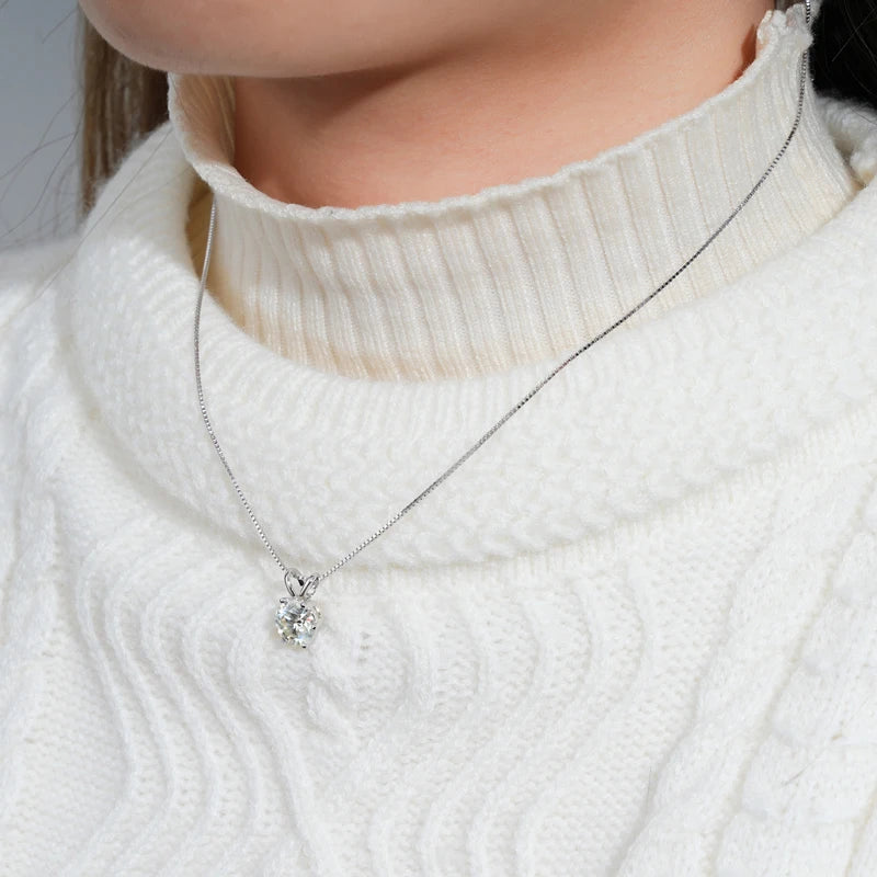 Pendant Necklaces S925 Sterling Silver Solitaire Necklace Chains For Women Jewellry Gifts