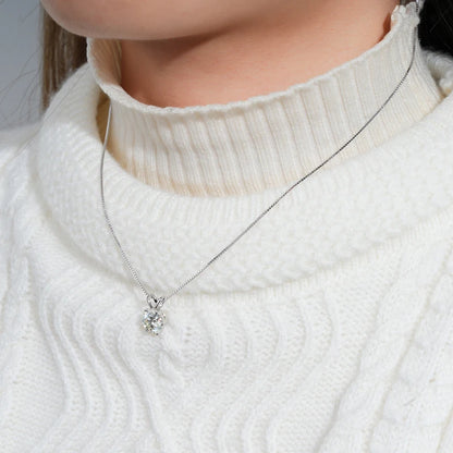 Pendant Necklaces S925 Sterling Silver Solitaire Necklace Chains For Women Jewellry Gifts