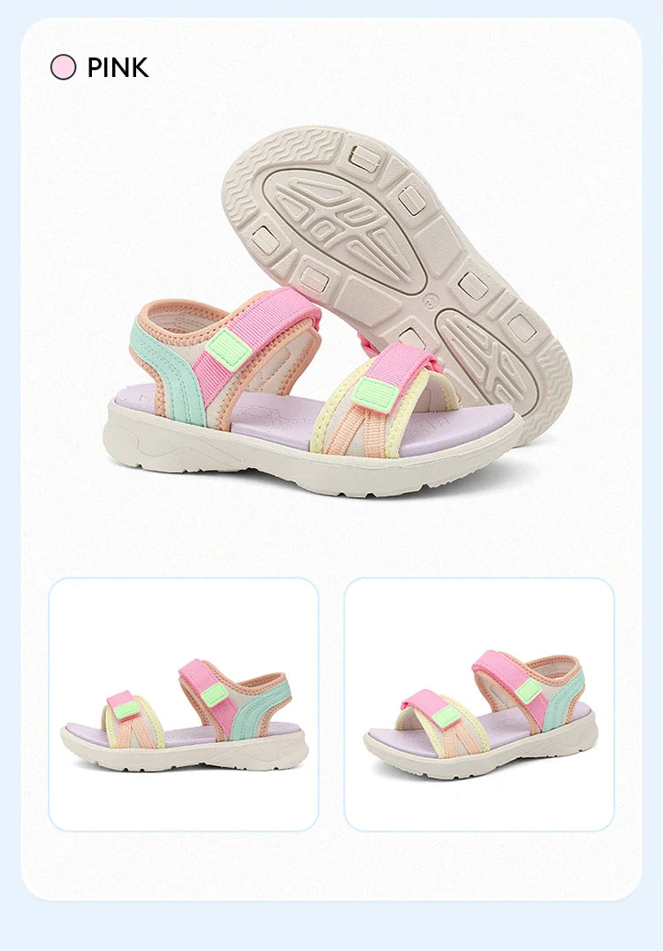 Children Casual Flat Sandals For Girls Summer Beach Shoes Breathable Open Toe Non-Slip Outdoor Kids Walking Sandials