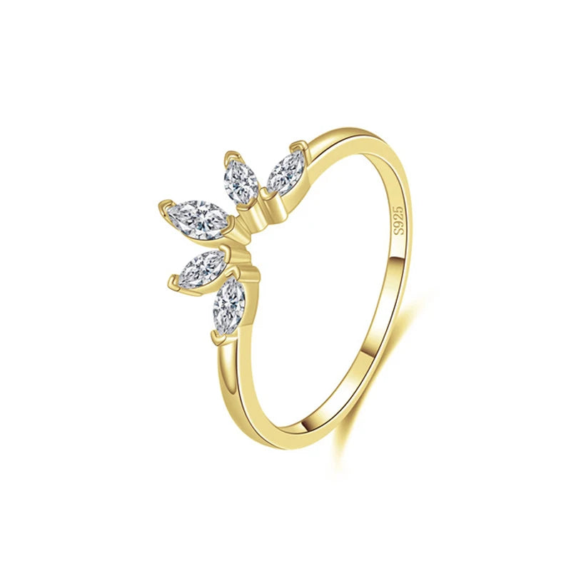 Trendy 5A Zircon Crown Rings for Women Exquisite Wedding Party Matching Band Real 925 Sterling Silver Jewelry Wholesale