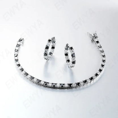 GRA Certified Real 3/4/5/6.5MM Black White Full Moissanite Tennis Bracelet for Men Women Original 925 Silver Link Bracelets