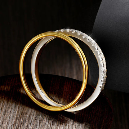 D VVS1 Moissanite Stacking Rings for Women Man GRA Diamond Jewelry s925 Sterling Silver Plated 18k Gold Wedding Band