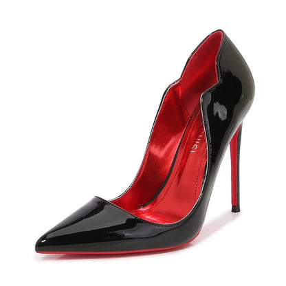 Sapatos Femininos de Salto Alto Fino, Bico Fino, Salto Agulha, Modelo Francês, para Balada Europeia e Americana, Cor Preta, para Dançar, Calçados Femininos