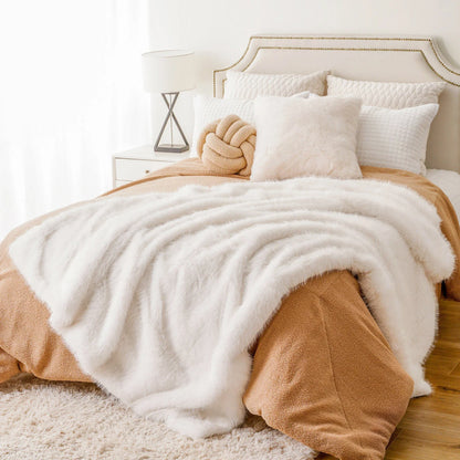 Fluffy Soft Blankets Luxury Fur blanket for Bed Sofa Mink Faux Fur Throw and Blankets Large Warm Blanket for Home Decor