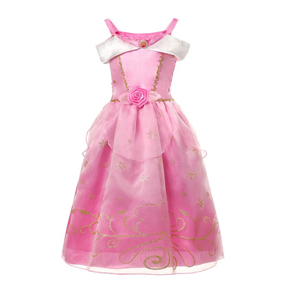 2-10Y Kids Prium Cosplay Elsa Anna Costume Dress 2025 Winter Long Mesh Princess DressGirl Christma Carnival Clothes Ball Gown