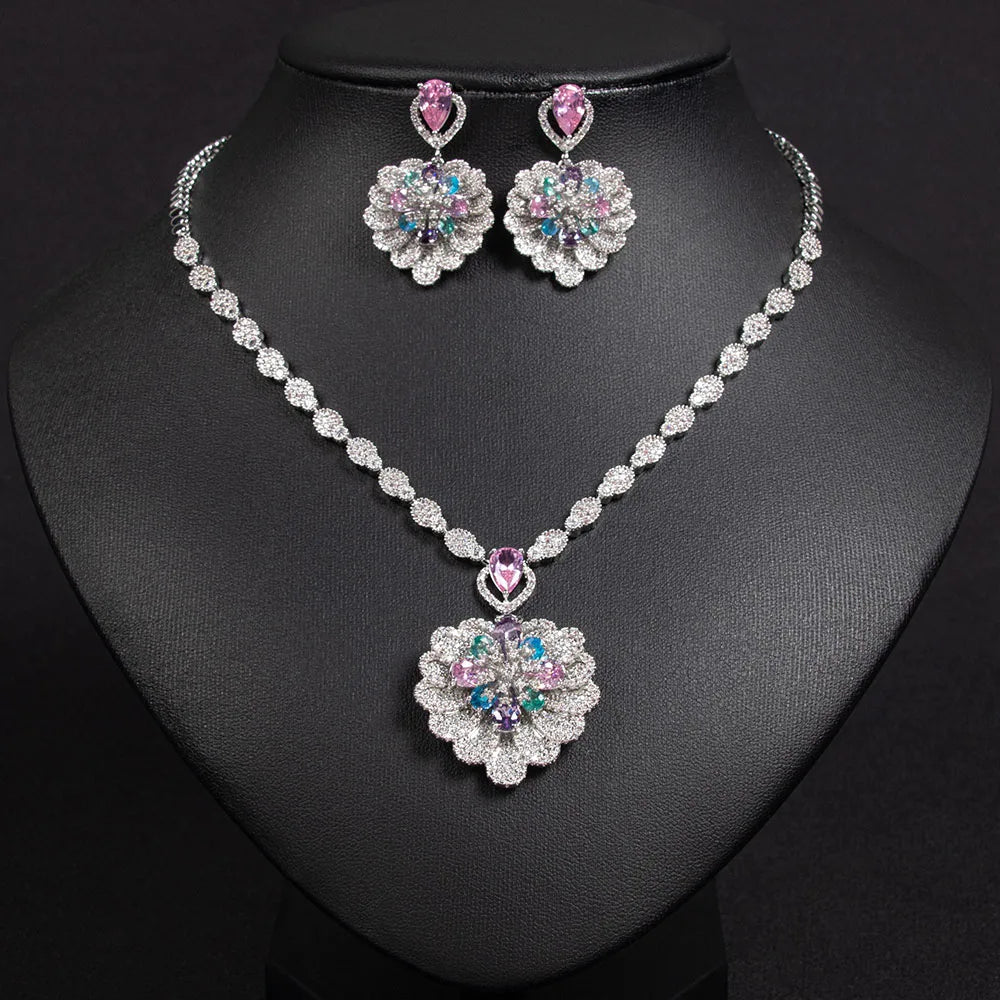 Personalised Original Sturdy Shell Bloom Flower Jewellery Set Bridal Wedding Party Dating Holiday Ladies Jewellery S-347