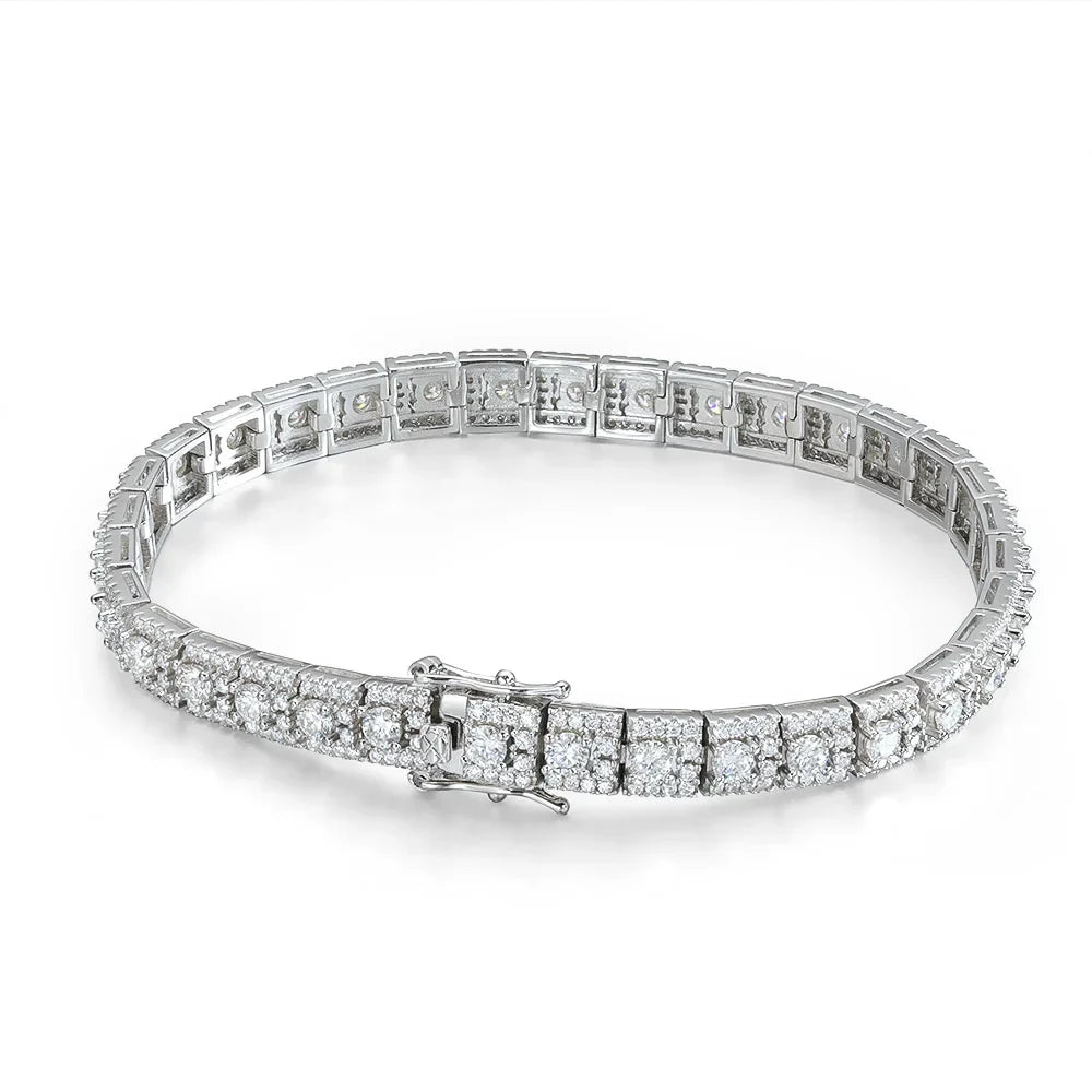Full Moissanite Tennis Bracelet For Women S925 Sterling Silver Pear Pass Diamond Test Sparkling Luxury Fine Jewelry Gift