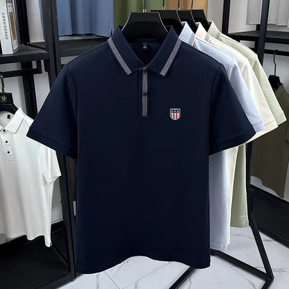 Premium Hot Sales Man Short-Sleeved Polo Shirt Lapel Button Patterned Print Golf T-Shirt Summer Business Fashion Men's Clothing