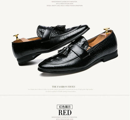 Brand New Mens Casual Shoes Lazy Pointed Leather Shoes Comfortable Sneakers Zapatos De Hombre Snake Skin Dresses 38-47