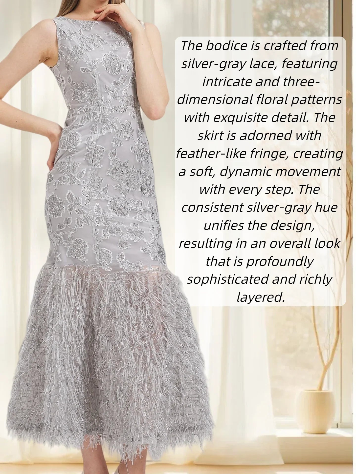 New Arrival Organza Fishtail Long Dress Maxi Evening Summer Sleeveless Bodycon Fitting Gown Feathers Women Robe Vestido