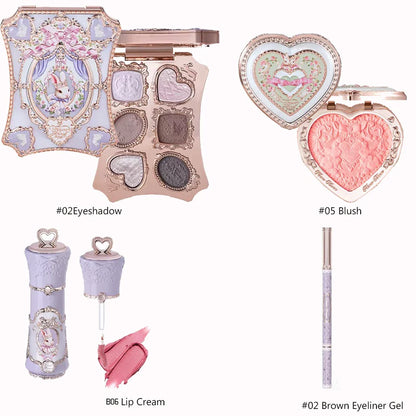 Gift Box Makeup Set Little Angel Full Box Lip Glaze Blusher Shell Jewelry Flower Know Birthday Gift Kit