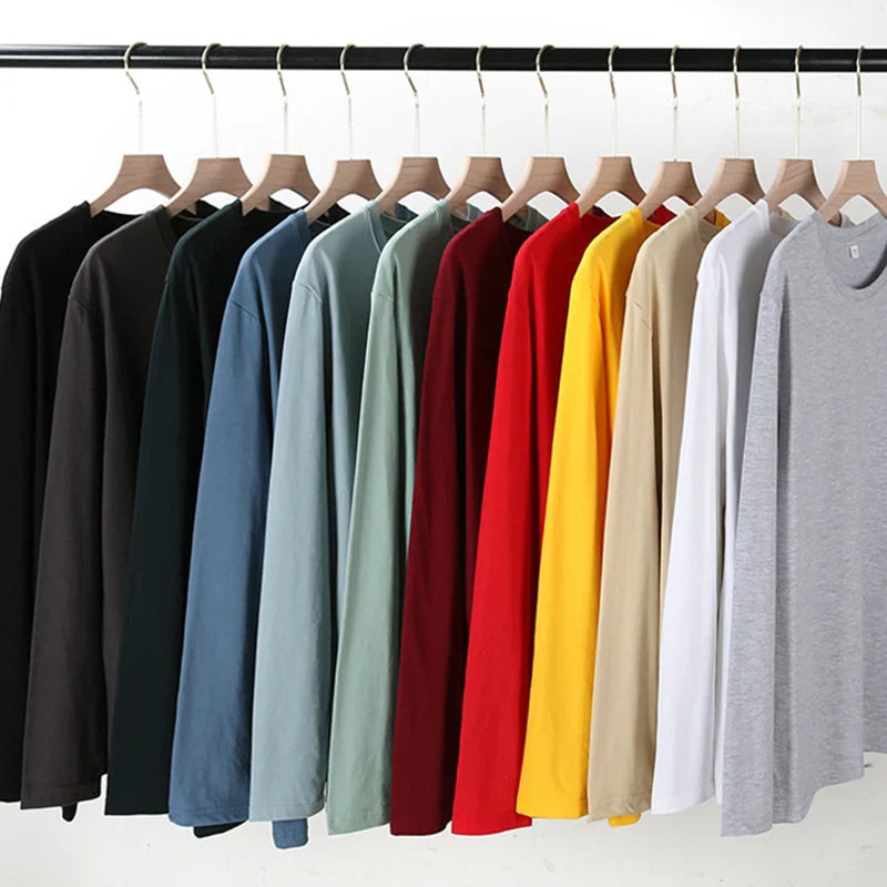 2026 Autumn Women Leisure Cotton Daily Long Sleeve Tops Lady Versatile Round Neck Baggy Clothes Female Concise Solid T-shirts