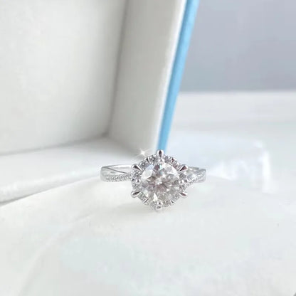 0.5/1CT Moissanite Diamond Rings Wedding Band for Women 925 Sterling Silver Plated 18k White Gold Promise Ring Certified