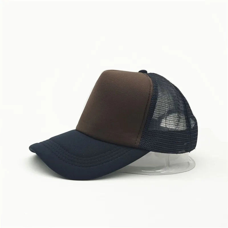 Unisex 5 Panel Trucker Hat For Adult Summer Net Baseball Cap Men