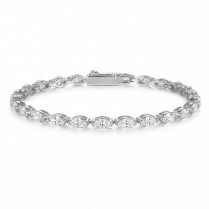 0.3carat Marquise Cut Moissanite Wedding Bracelet for Women 925 Silver East West Half Set Bezel Lab Diamond Tennis Bracelets