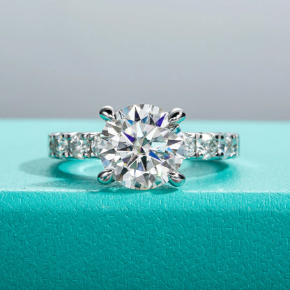 3.5ct Moissanite Engagement Ring Set Bridal Sets 3mm Eternity Wedding Band Silver Promise Rings Women Jewelry Wholesale
