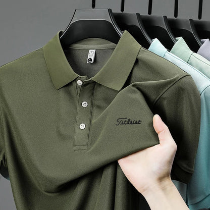 designer men's high quality brand short sleeves polo shirt lapel letter printing ventilate t-shirt business leisure men's wear
