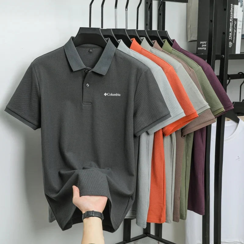 100% pure cotton summer new men's short sleeved polo shirt comfortable and breathablehigh-end brand designer embroidered T-shirt