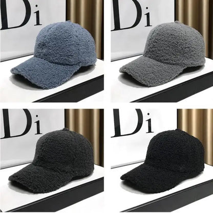 Winter Hats For Women Baseball Caps Plush Thickened Warm Baseball Cap Female Casual Solid Color Fashion Design Outdoor
