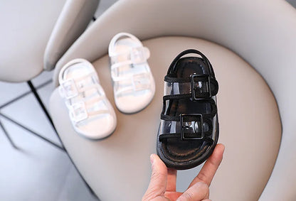 Clear Upper Children Sports Shoes Flat Sandals 2026 Summer Canvas Baby Boy Sandals Breathable Toddler Girls Shoes Kids I04224