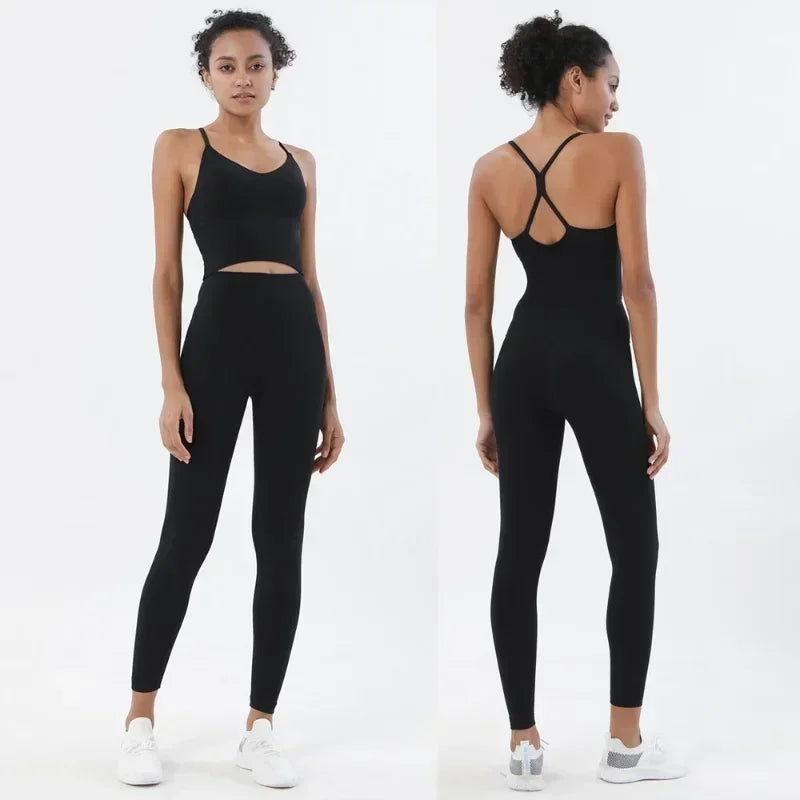 Women's Naked Feeling Sports Bra and Leggings Two Piece Set - High Waist Gym Outfits for Female Fitness, Activewear Sports Sets