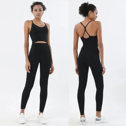 Women's Naked Feeling Sports Bra and Leggings Two Piece Set - High Waist Gym Outfits for Female Fitness, Activewear Sports Sets