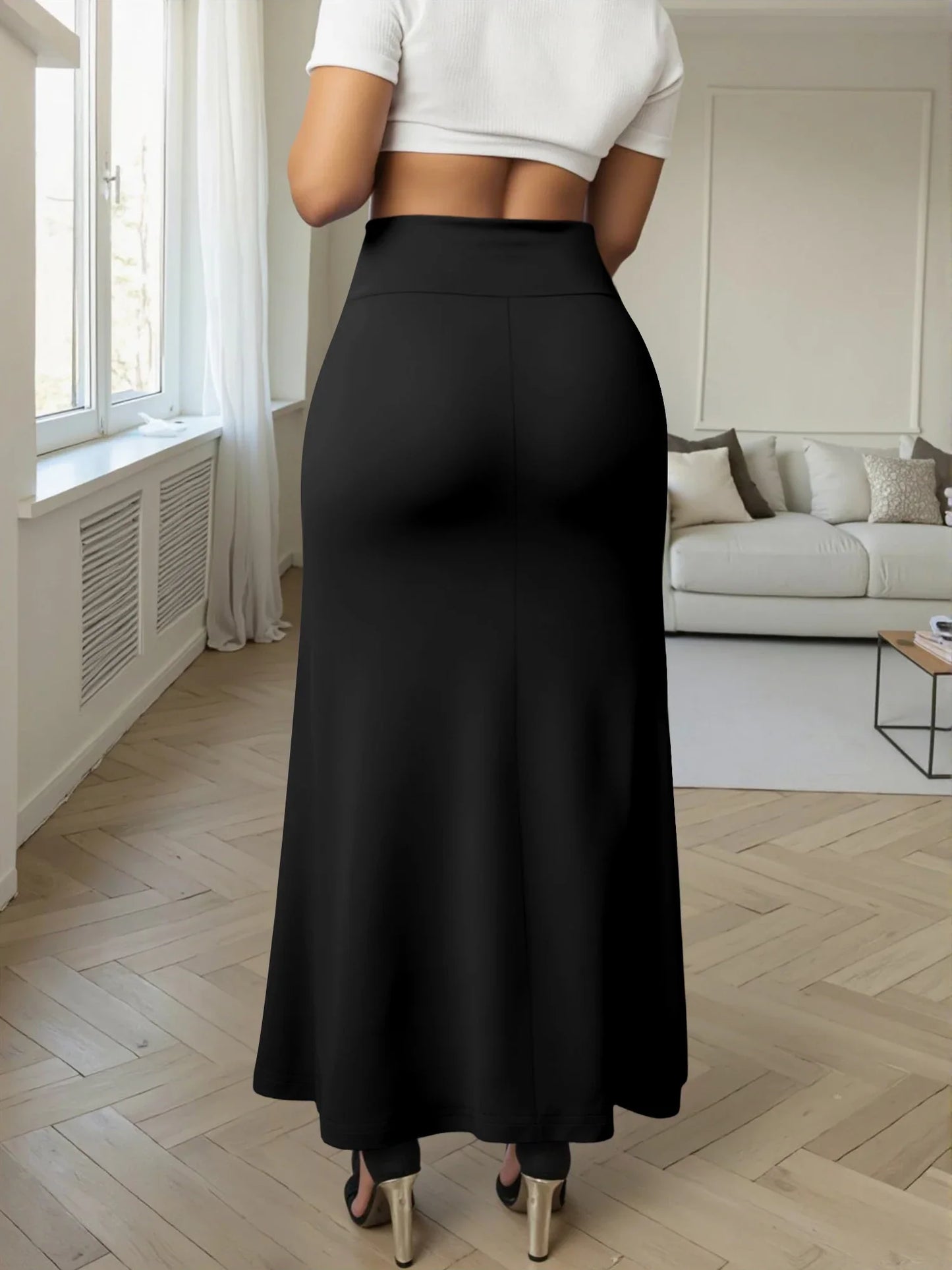 Women Midi Skirt High Waist A line Flowy Design Breathable Material Perfect for Fashion Events Casual Street Style Weekend Trips