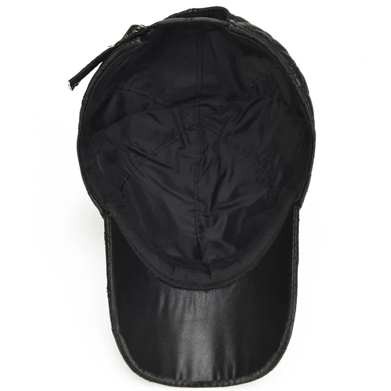 2026 Spring Genuine Sheepskin Leather 55-61CM Black Baseball Caps For Man Casual Street Gf Gorras Dad Hat
