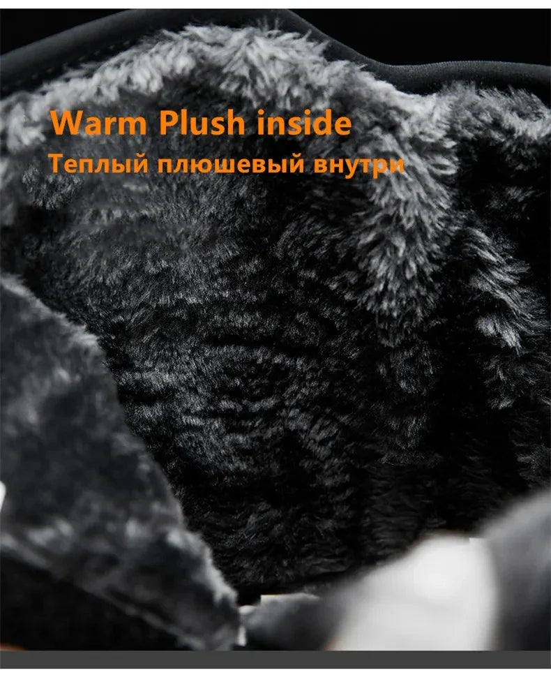 New Warm Men Plush Snow Boots High Top Winter Men's Boots Waterproof Winter Motorcycle Boots Outdoor Anti-Slip Men Hiking Boots