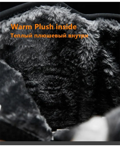 New Warm Men Plush Snow Boots High Top Winter Men's Boots Waterproof Winter Motorcycle Boots Outdoor Anti-Slip Men Hiking Boots