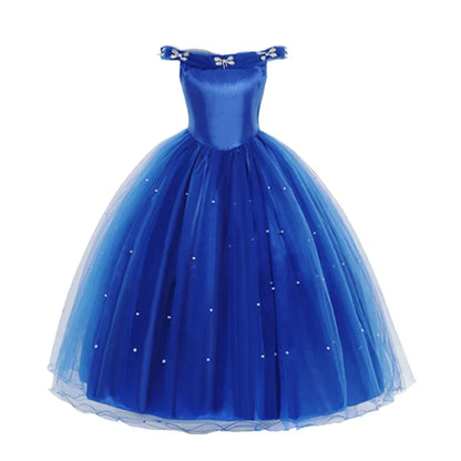 Girls Cinderella Cosplay Costume For Children Baby Girl Kids Halloween Birthday Party Dress Princess Costume