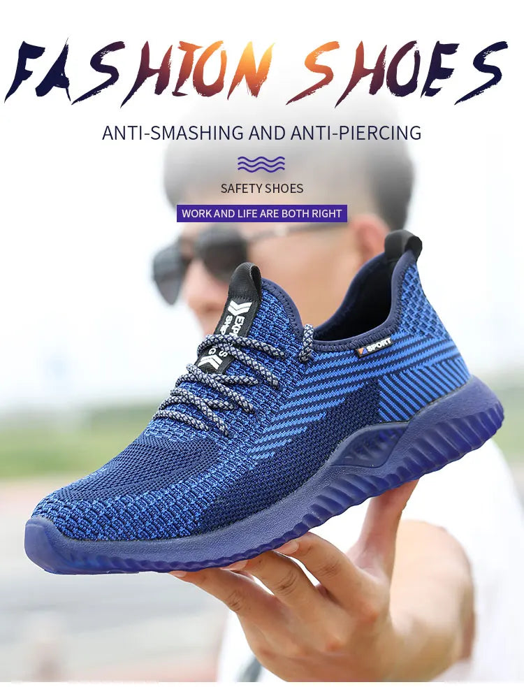 Steel Toe Cap Working Boots Safety Shoes for Man Construction&Indestructible Work Shoes Puncture-Proof Summer Work Shoes