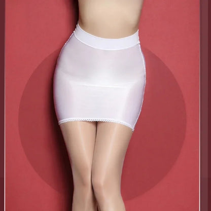 Transparent High Elastic Package Wrap Hip Short Skirts Black White Night Club See Through Mini Skirt for Women XL