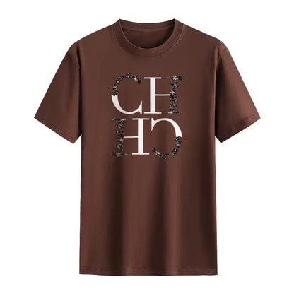 Letter Printed Fashionable Black T-shirt Trendy Streetwear Fashionable Men's and Women's Casual Loose Short Sleeved Top