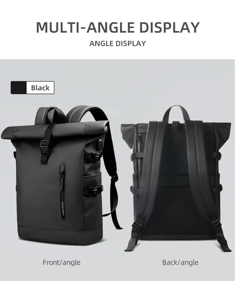 Expandable Travel Backpack Men Large Capacity Waterproof 15.6” Laptop Bag Hiking Rucksack Cycling Daypack Bag with USB Port