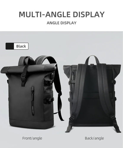 Expandable Travel Backpack Men Large Capacity Waterproof 15.6” Laptop Bag Hiking Rucksack Cycling Daypack Bag with USB Port