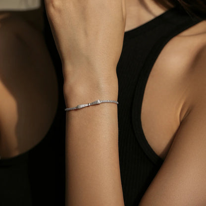 925 Sterling Silver Sparkling Zirconia Bowknot Bracelet Luxury Charm Adjustable Chain Link For Women Fashion Fine Jewelry