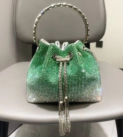 Luxury Designer Women's Handbag Crystal Shiny Rhinestones Diamond Evening Bag Wedding Party Clutch Purse Shoulder Crossbody Bag