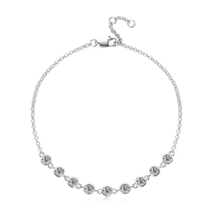 S925 Sterling Silver Bracelet for Women Round All Moissanite Charm Bracelets Chain Wedding Fine Jewelry Gifts pulseras