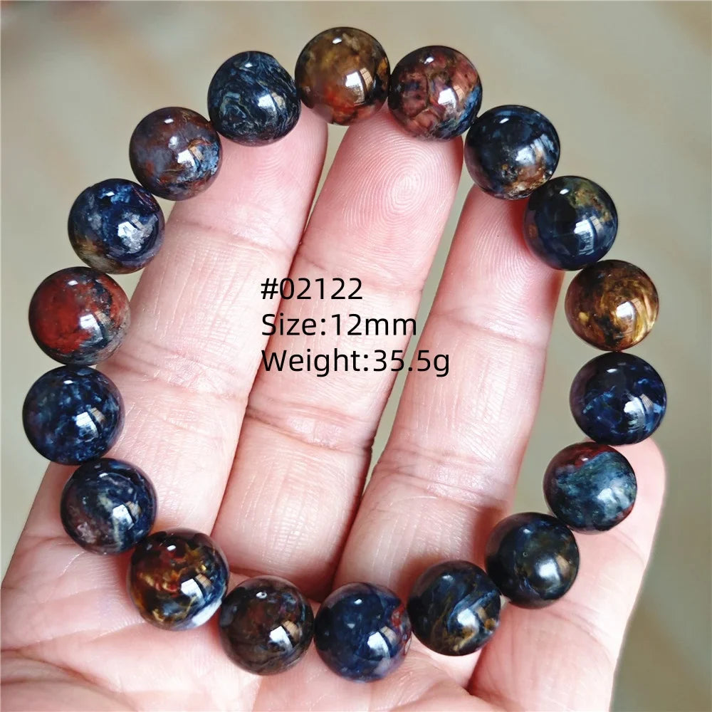 Natural Blue Pietersite Bracelet Women Men Beads Round Beads Chatoyant Cat Eye Fire Pietersite Namibia AAAAAA